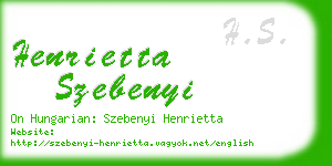 henrietta szebenyi business card